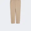Pantalon en coton stretch, couleur camel Pantalon en coton stretch, couleur camel