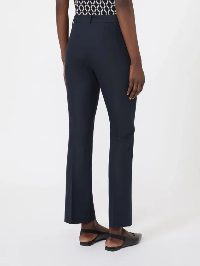 Pantalon en coton stretch et viscose, bleu outremer