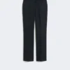 Pantalon en coton stretch et viscose, bleu outremer
