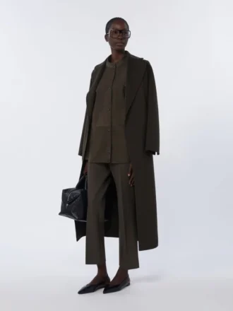 Veste en daim surpiquée, verte