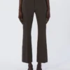 Pantalon en coton stretch et viscose, vert foncé