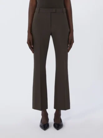 Pantalon en coton stretch et viscose, vert foncé