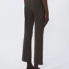 Pantalon en coton stretch et viscose, vert foncé