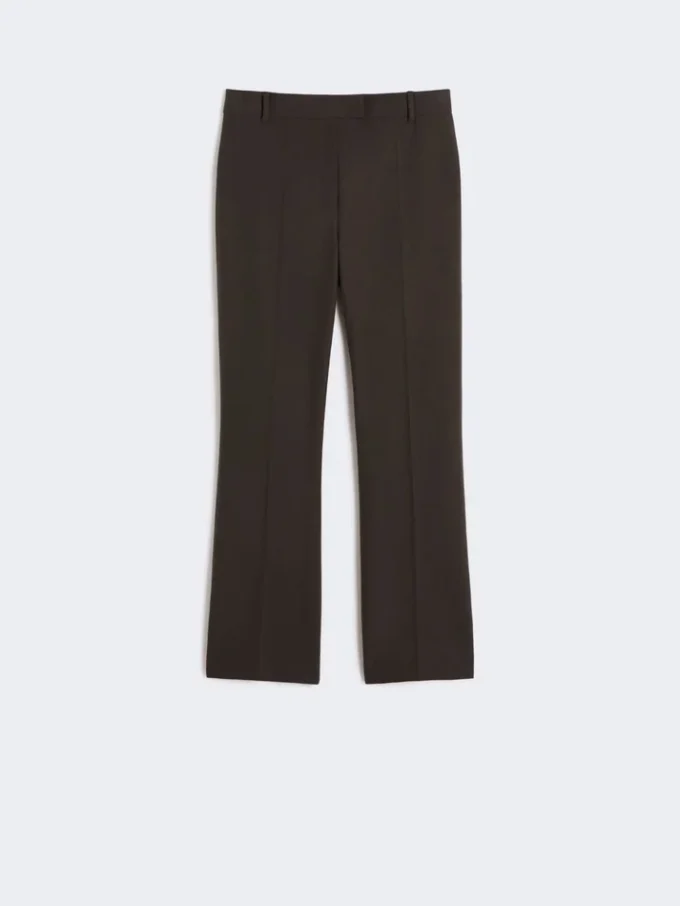 Pantalon en coton stretch et viscose, vert foncé