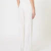 Pantalon en crêpe de laine, blanc Pantalon en crêpe de laine, blanc