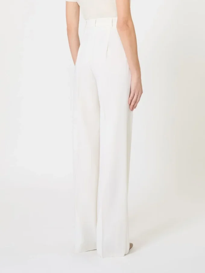 Pantalon en crêpe de laine, blanc Pantalon en crêpe de laine, blanc