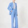 Pantalon en crêpe de laine, bleu clair Pantalon en crêpe de laine, bleu clair