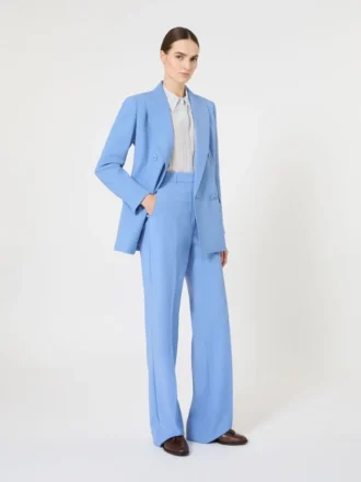 Pantalon en crêpe de laine, bleu clair
