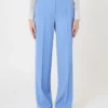 Pantalon en crêpe de laine, bleu clair Pantalon en crêpe de laine, bleu clair