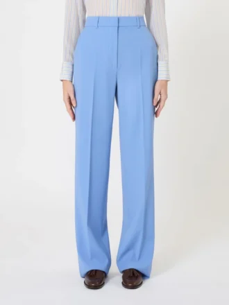 Pantalon en crêpe de laine, bleu clair