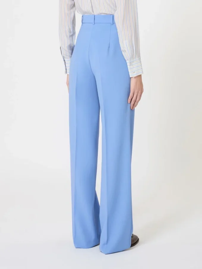 Pantalon en crêpe de laine, bleu clair Pantalon en crêpe de laine, bleu clair