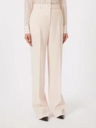 Pantalon en crêpe de laine, rose