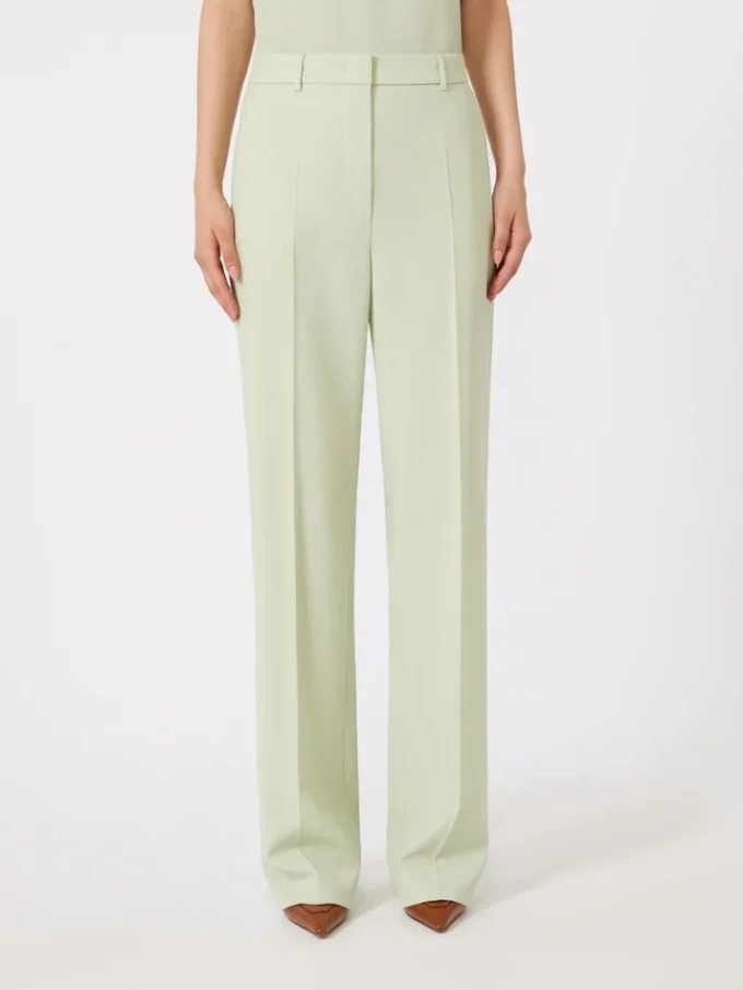 Pantalon en crêpe de laine, vert Pantalon en crêpe de laine, vert