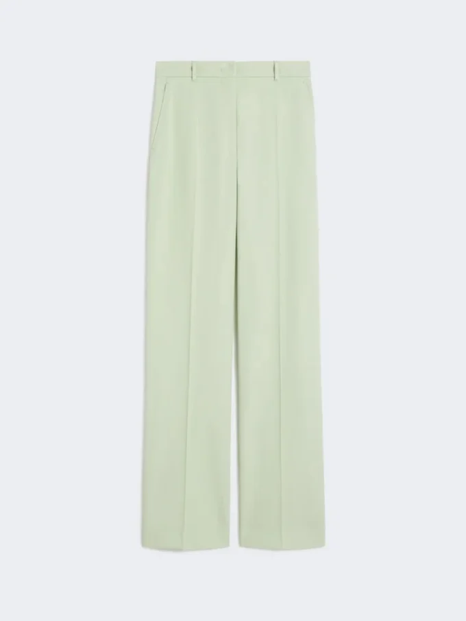 Pantalon en crêpe de laine, vert Pantalon en crêpe de laine, vert