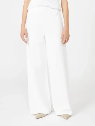 Pantalon en crêpe de viscose, blanc optique