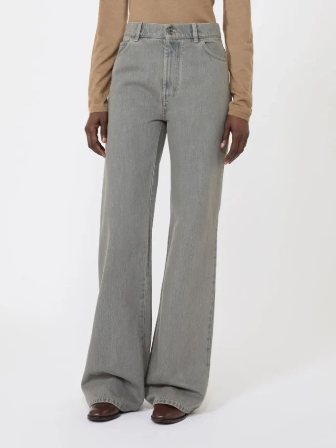 Pantalon en denim coupe droite, noir