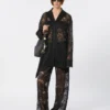 Veste en dentelle florale, noire
