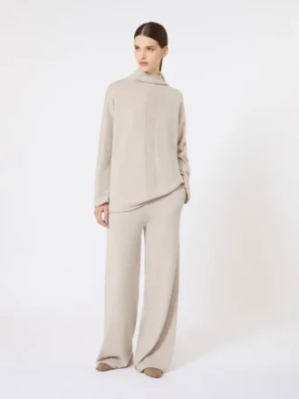 Pantalon en fil de cachemire, beige