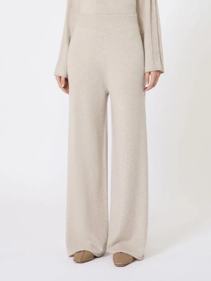 Pantalon en fil de cachemire, beige Pantalon en fil de cachemire, beige