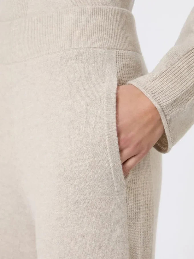 Pantalon en fil de cachemire, beige Pantalon en fil de cachemire, beige