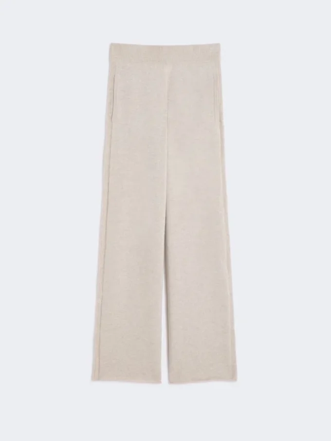 Pantalon en fil de cachemire, beige Pantalon en fil de cachemire, beige