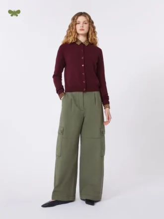 Pantalon en gabardine de coton, vert foncé