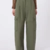 Pantalon en gabardine de coton, vert foncé