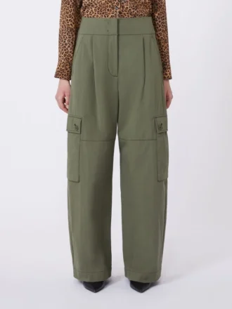 Pantalon en gabardine de coton, vert foncé