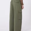Pantalon en gabardine de coton, vert foncé