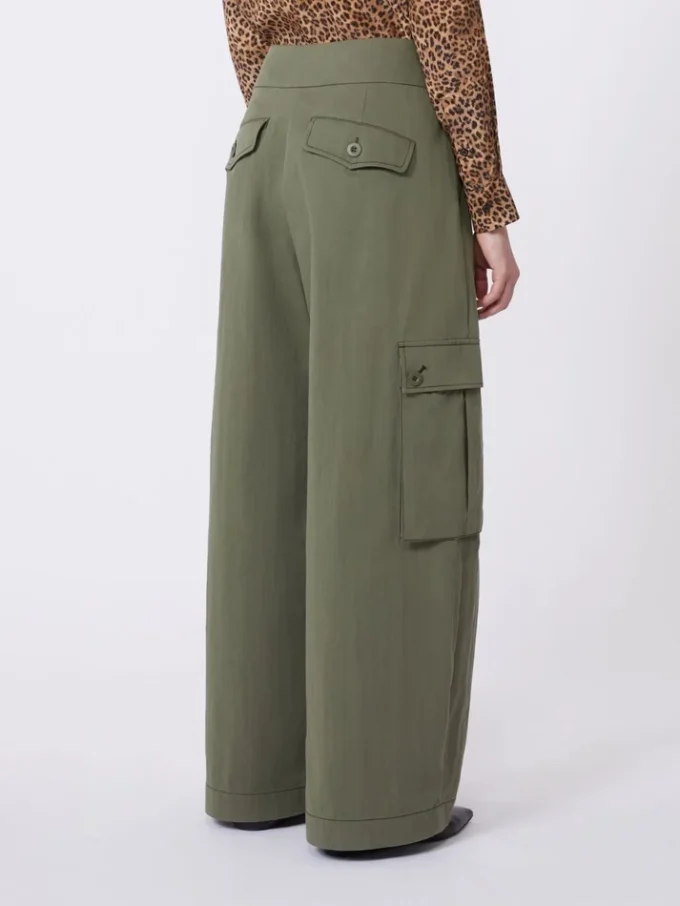 Pantalon en gabardine de coton, vert foncé
