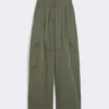 Pantalon en gabardine de coton, vert foncé
