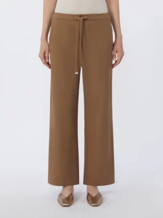 Pantalon en gabardine de laine, couleur camel