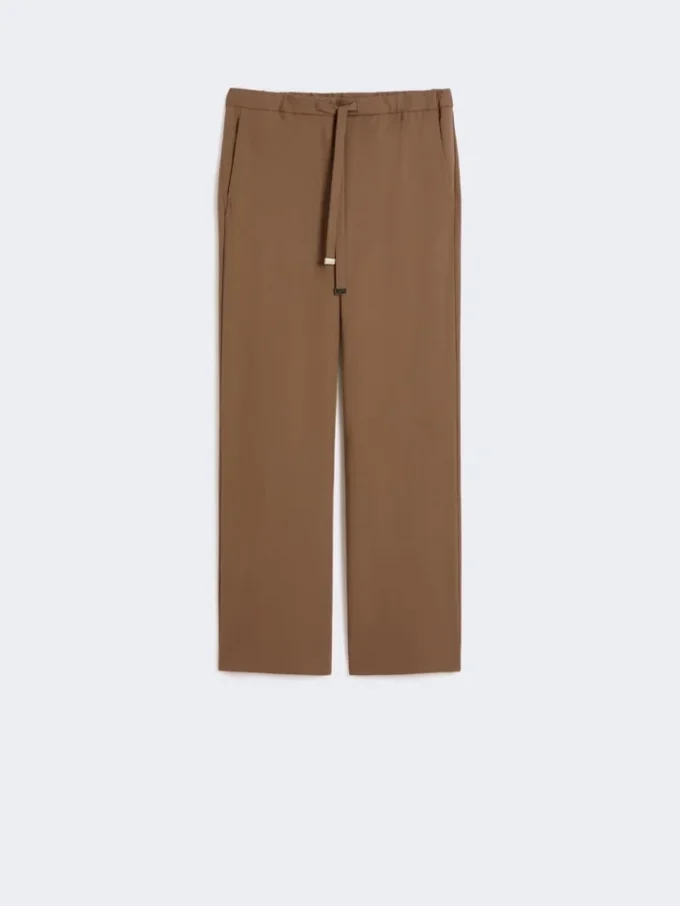 Pantalon en gabardine de laine, couleur camel Pantalon en gabardine de laine, couleur camel