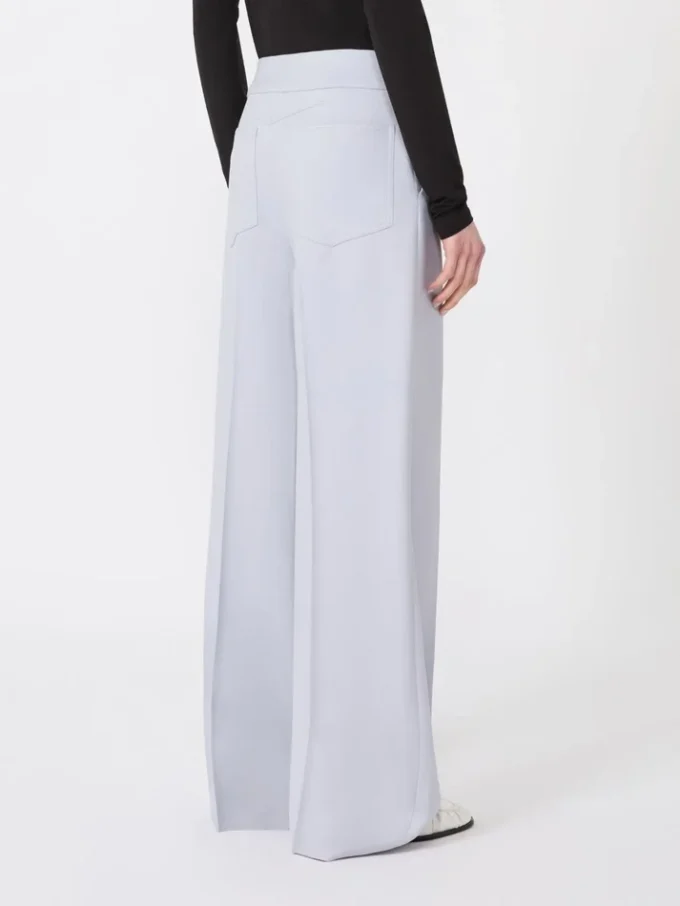 Pantalon en gabardine mélangée viscose avec empiècement, gris moyen Pantalon en gabardine mélangée viscose avec empiècement, gris moyen