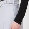 Pantalon en gabardine mélangée viscose avec empiècement, gris moyen Pantalon en gabardine mélangée viscose avec empiècement, gris moyen