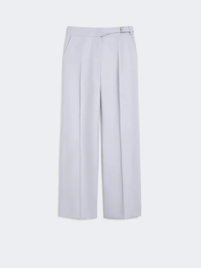 Pantalon en gabardine mélangée viscose avec empiècement, gris moyen Pantalon en gabardine mélangée viscose avec empiècement, gris moyen
