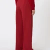 Pantalon en jersey ajusté, rouge foncé Pantalon en jersey ajusté, rouge foncé