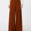 Pantalon en jersey compact, couleur terre cuite