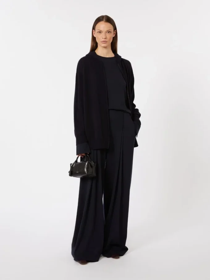 Cardigan à capuche en cachemire, bleu outremer