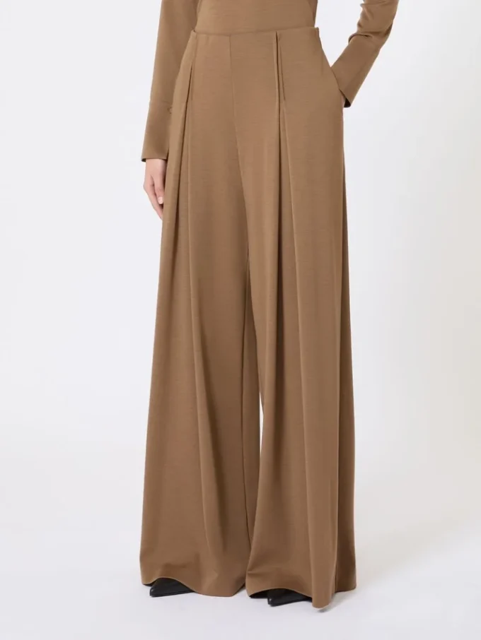Pantalon en jersey de laine, couleur tabac Pantalon en jersey de laine, couleur tabac