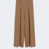 Pantalon en jersey de laine, couleur tabac Pantalon en jersey de laine, couleur tabac