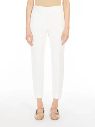 Pantalon en jersey de viscose, blanc Pantalon en jersey de viscose, blanc
