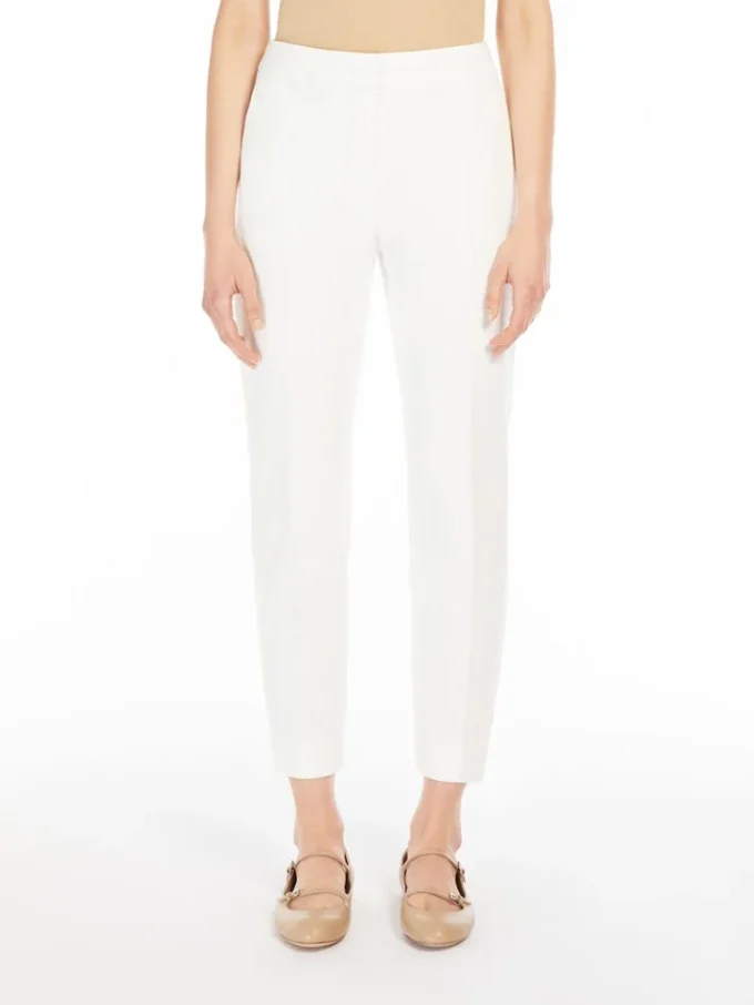Pantalon en jersey de viscose, blanc Pantalon en jersey de viscose, blanc