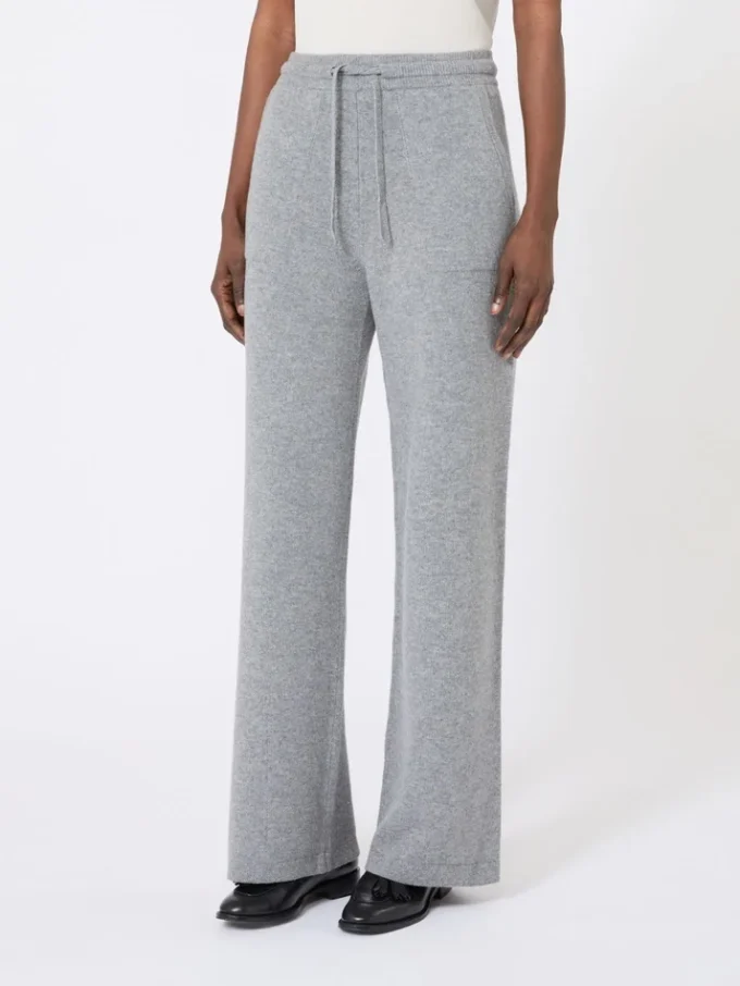 Pantalon en laine et cachemire, gris moyen Pantalon en laine et cachemire, gris moyen
