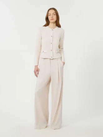 Pantalon en laine mélangée, ivoire