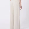 Pantalon en laine mélangée, ivoire Pantalon en laine mélangée, ivoire