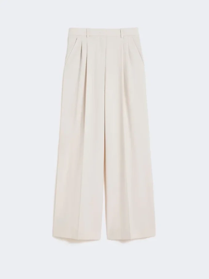Pantalon en laine mélangée, ivoire Pantalon en laine mélangée, ivoire