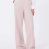 Pantalon en laine, mohair et soie, beige rosé