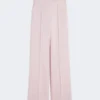 Pantalon en laine, mohair et soie, beige rosé