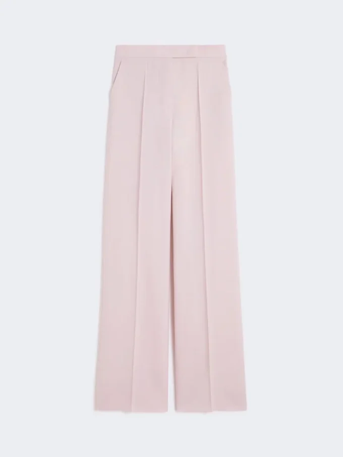Pantalon en laine, mohair et soie, beige rosé